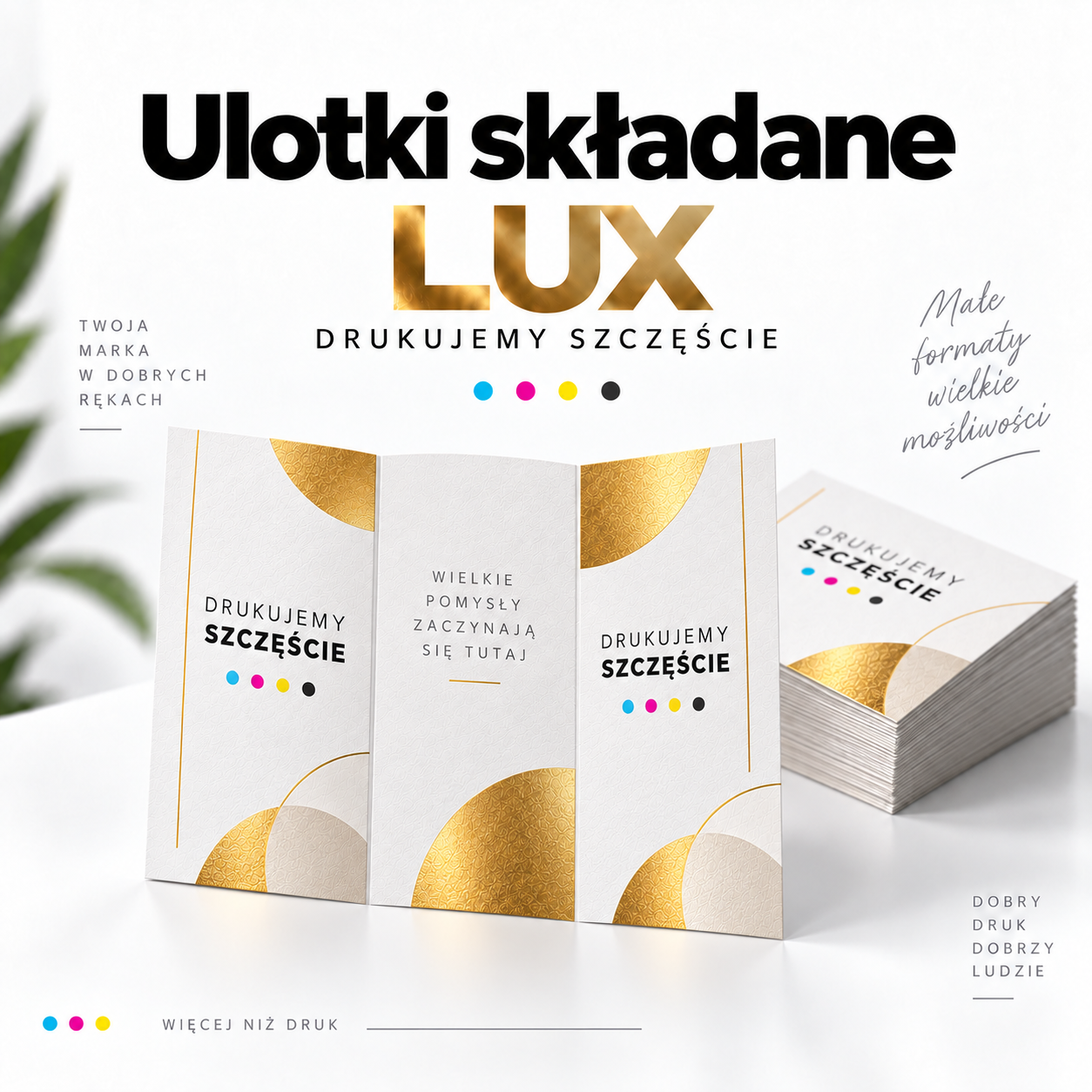 Ulotki składane foliowane